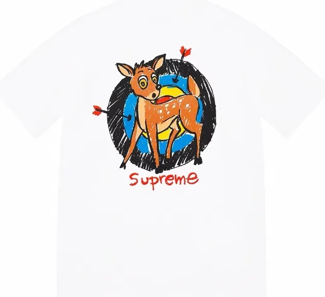 Printing L Black Logo Target S Deer XL M White and 22SS Tee Archery Spiral 0803
